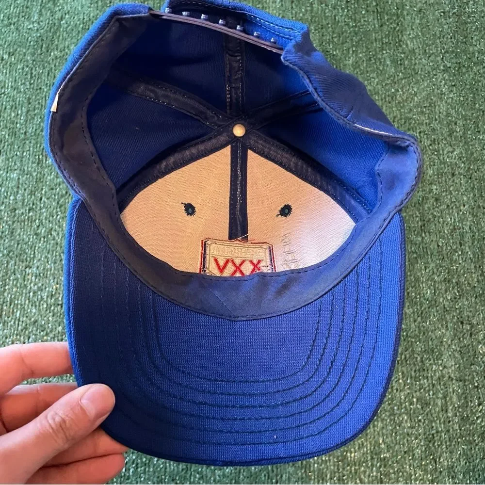 Vintage 90s 1991 Super Bowl XXV 25 NFL Snapback Hat Cap Silver Anniversary Blue
